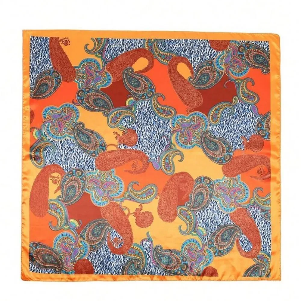 Orange Paisley Headscarf Bandana N1420